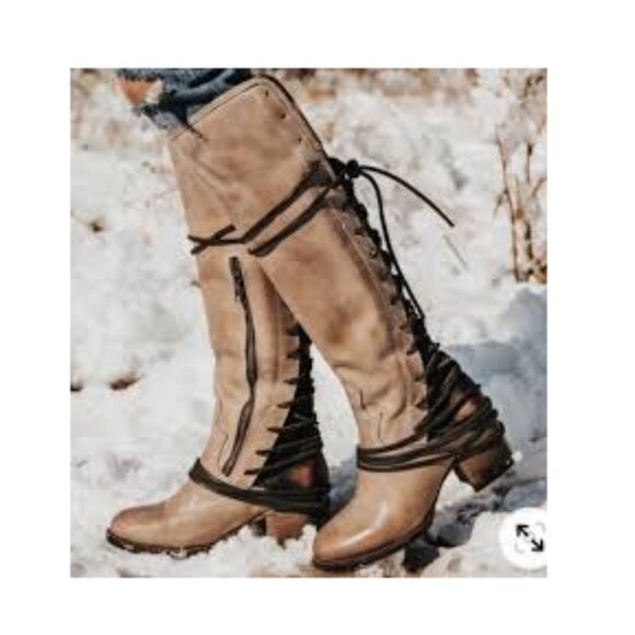 Freebird by Steven Coal Taupe Tall Lace-Up Boots - Picture 2 of 11